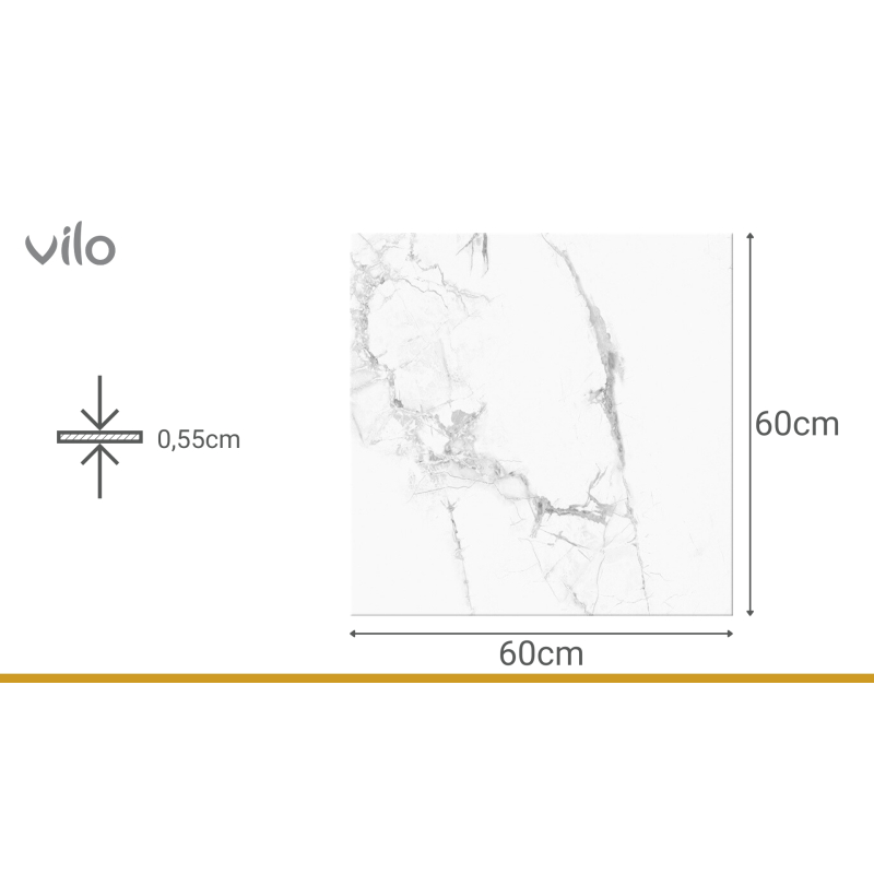Vilo| Parchet SPC cu aspect de marmura 60x60 cm - Modern si elegant