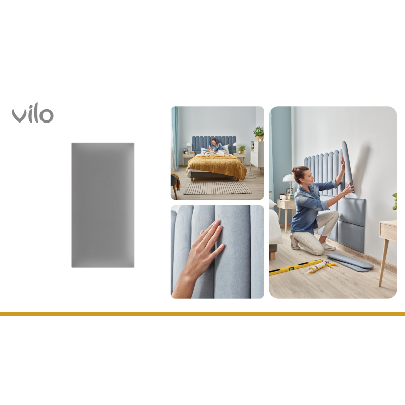 Vilo | Panou tapitat 30X60 cm, Gri