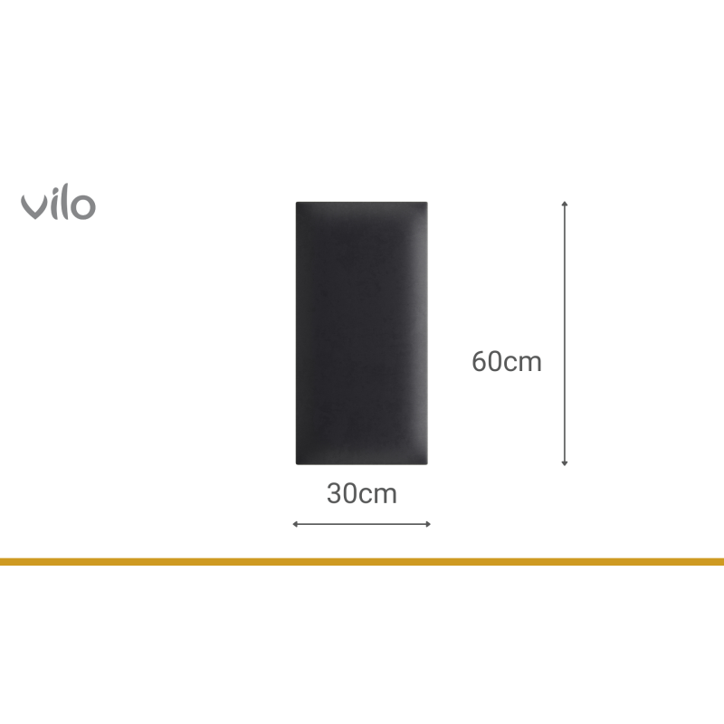 Vilo | Panou tapitat 30X60 cm, Grafit