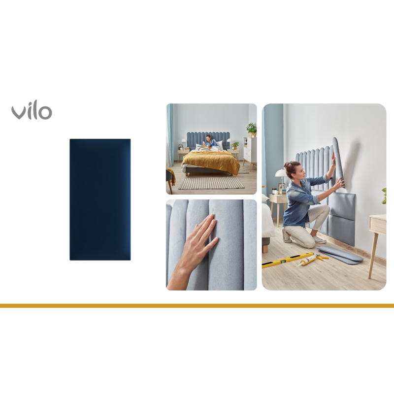 Vilo | Panou tapitat 30X60 cm, Bleumarin