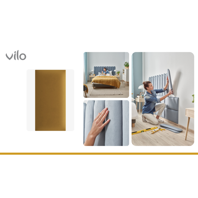 Vilo | Panou tapitat 30X60 cm, Mustar