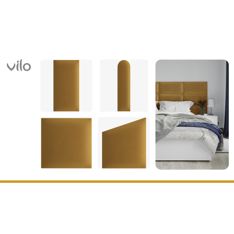 Vilo | Panou tapitat 30X60 cm, Mustar