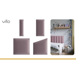 Vilo | Panou tapitat 15X60 cm, Roz Pudra
