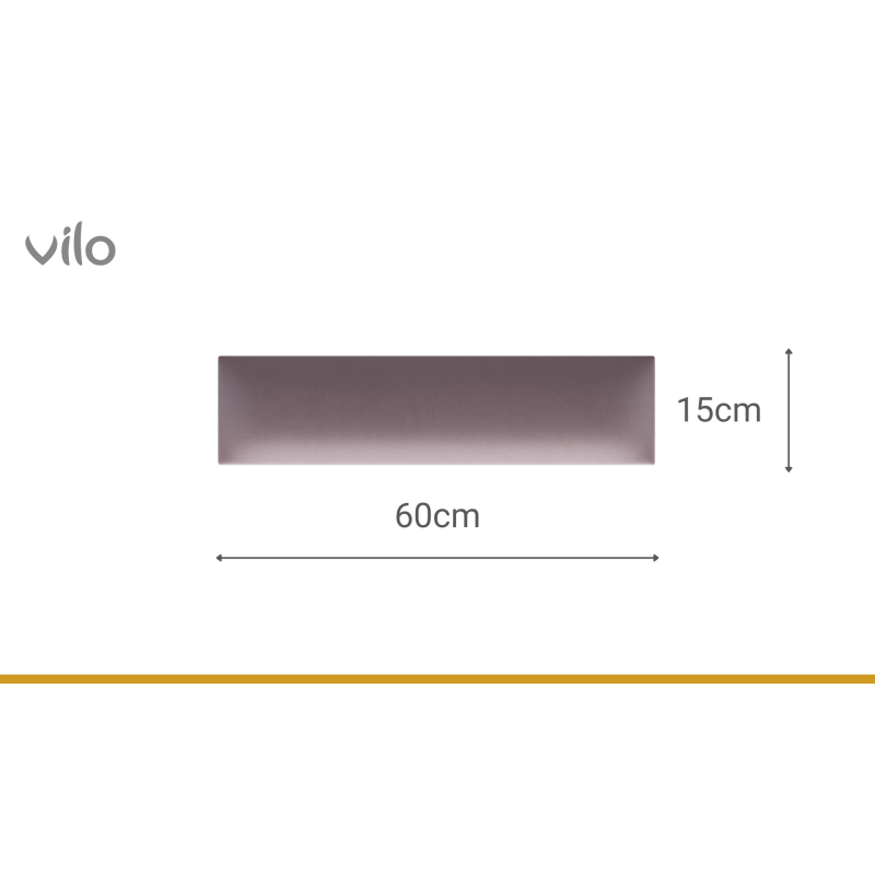 Vilo | Panou tapitat 15X60 cm, Roz Pudra