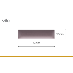 Vilo | Panou tapitat 15X60 cm, Roz Pudra