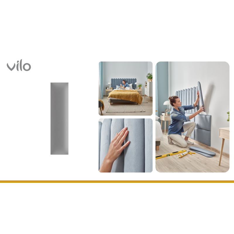 Vilo | Panou tapitat 15X60 cm, Gri