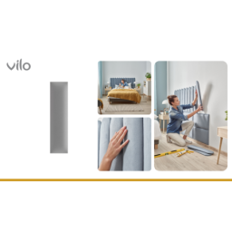 Vilo | Panou tapitat 15X60 cm, Gri
