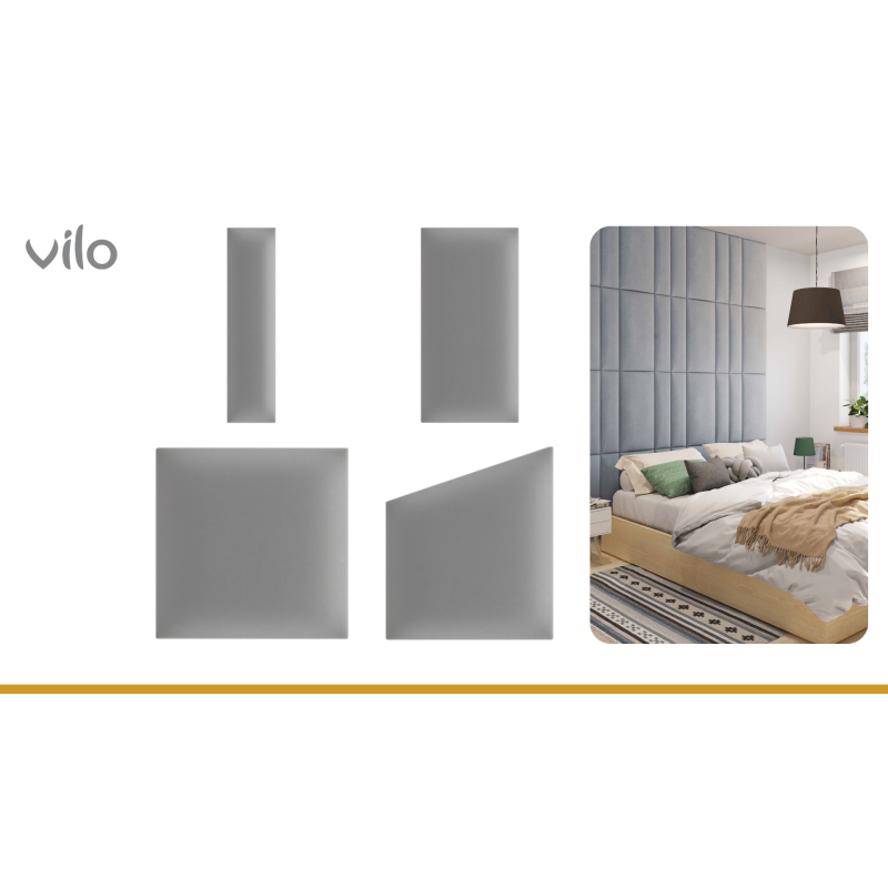 Vilo | Panou tapitat 15X60 cm, Gri