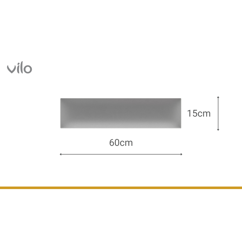 Vilo | Panou tapitat 15X60 cm, Gri