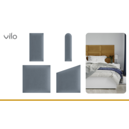 Vilo | Panou tapitat 15X60 cm, Albastru Marin