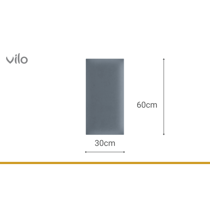 Vilo | Panou tapitat 15X60 cm, Albastru Marin