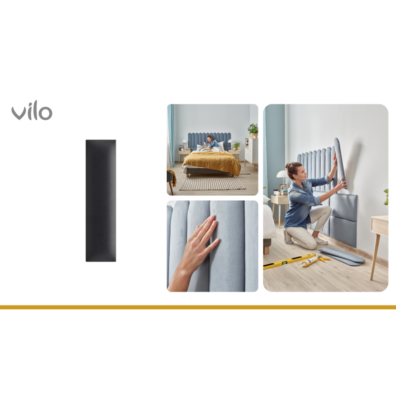 Vilo | Panou tapitat 15X60 cm, Grafit