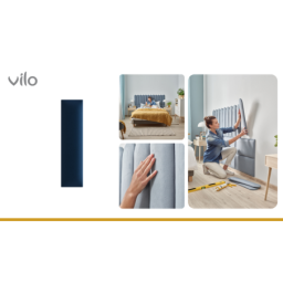 Vilo | Panou tapitat 15X60 cm, Bleumarin