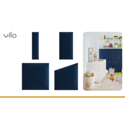 Vilo | Panou tapitat 15X60 cm, Bleumarin