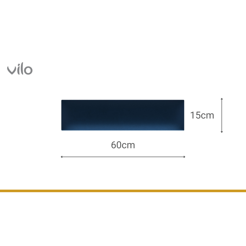 Vilo | Panou tapitat 15X60 cm, Bleumarin