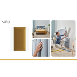 Vilo | Panou tapitat 15X60 cm, Mustar