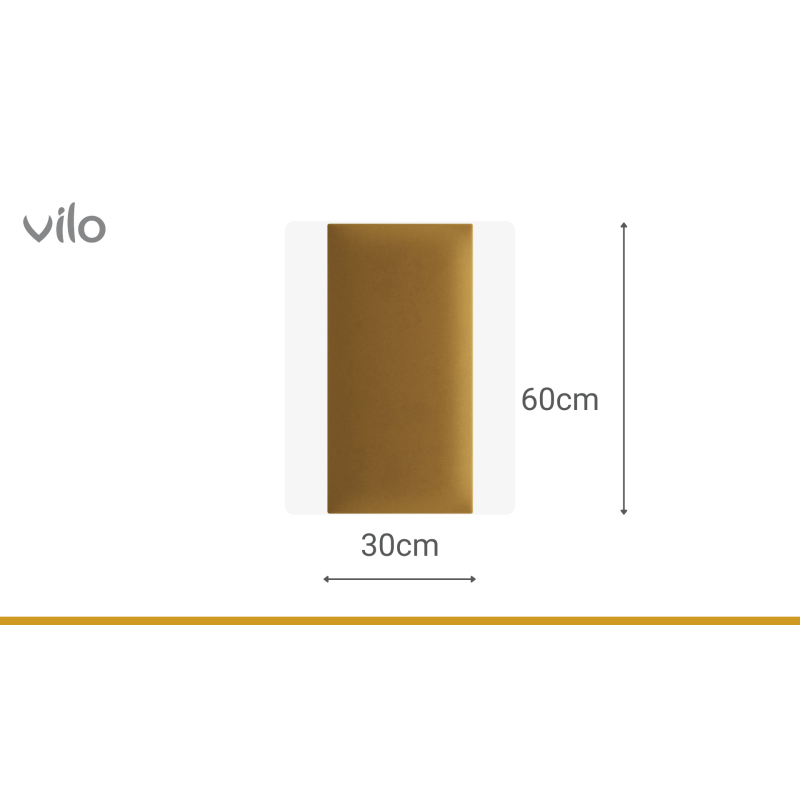 Vilo | Panou tapitat 15X60 cm, Mustar