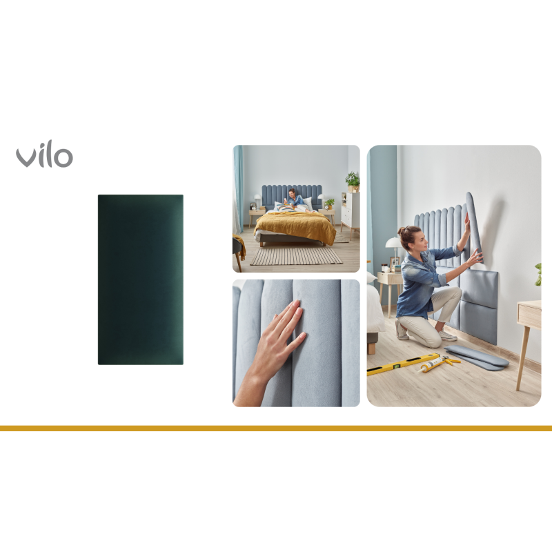 Vilo | Panou tapitat 15X60 cm, Verde