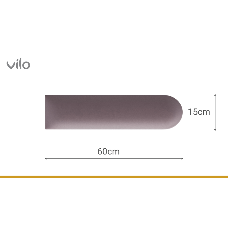 Vilo | Panou tapitat 15X60 cm, OVAL, Roz Pudra