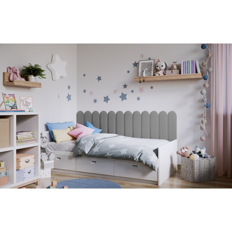 Paneles tapizados 15X60 OVAL GRIS