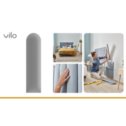Vilo | Panou tapitat 15X60 cm, OVAL, Gri