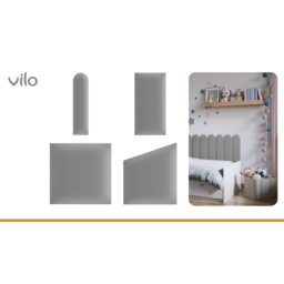 Vilo | Panou tapitat 15X60 cm, OVAL, Gri