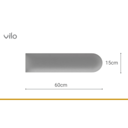 Vilo | Panou tapitat 15X60 cm, OVAL, Gri