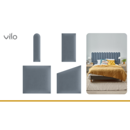 Vilo | Panou tapitat 15X60 cm, OVAL, Albastru Marin