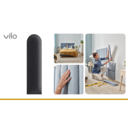 Vilo | Panou tapitat 15X60 cm, OVAL, Grafit