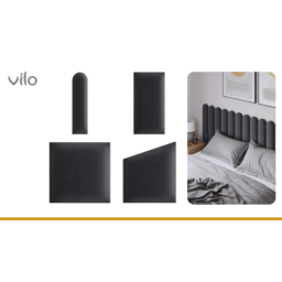 Vilo | Panou tapitat 15X60 cm, OVAL, Grafit