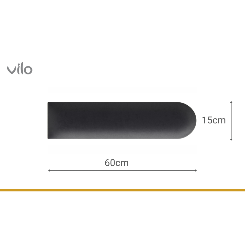 Gepolsterte Platten 15X60 OVAL GRAPHITE