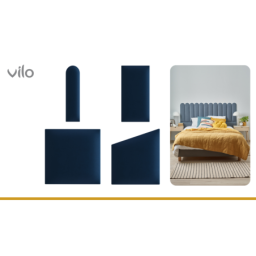 Vilo | Panou tapitat 15X60 cm, OVAL, Bleumarin