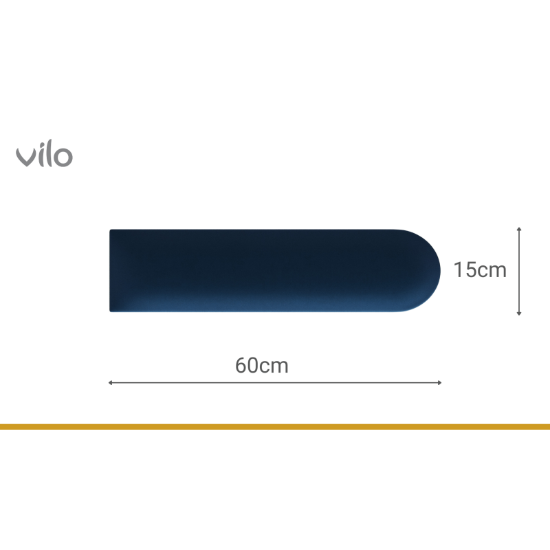 Vilo | Panou tapitat 15X60 cm, OVAL, Bleumarin