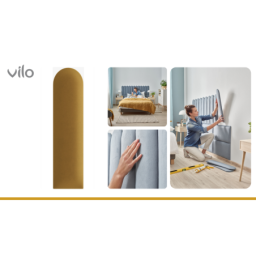 Vilo | Panou tapitat 15X60 cm, OVAL, Mustar