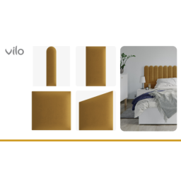 Vilo | Panou tapitat 15X60 cm, OVAL, Mustar