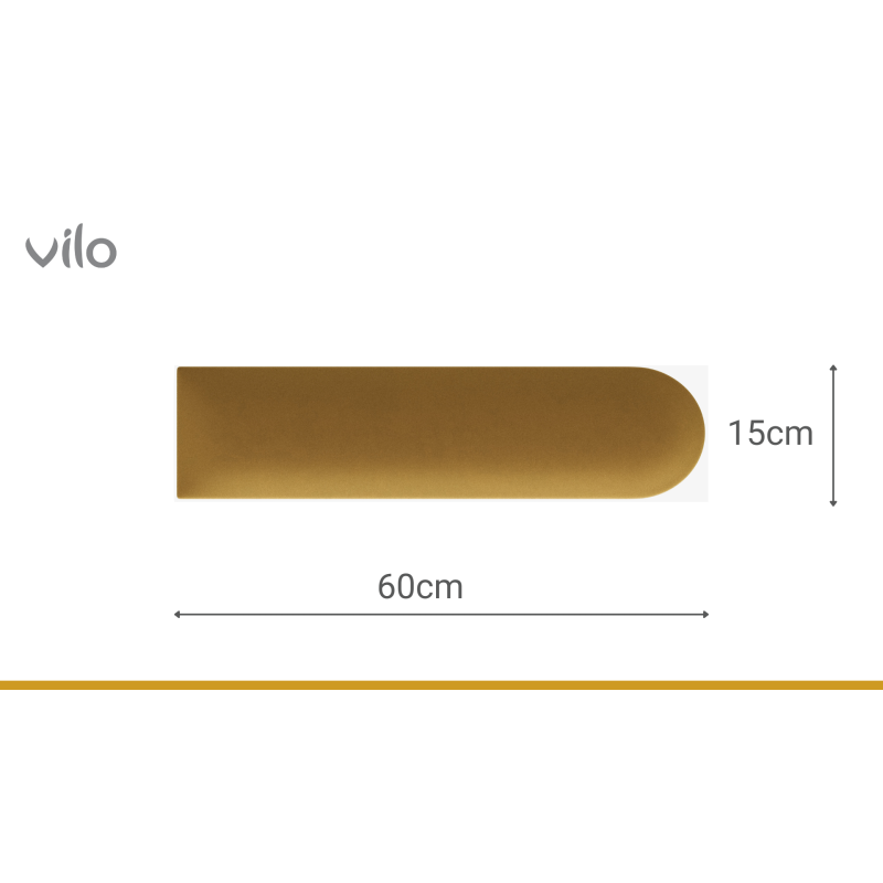 Vilo | Panou tapitat 15X60 cm, OVAL, Mustar