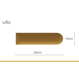 Vilo | Panou tapitat 15X60 cm, OVAL, Mustar