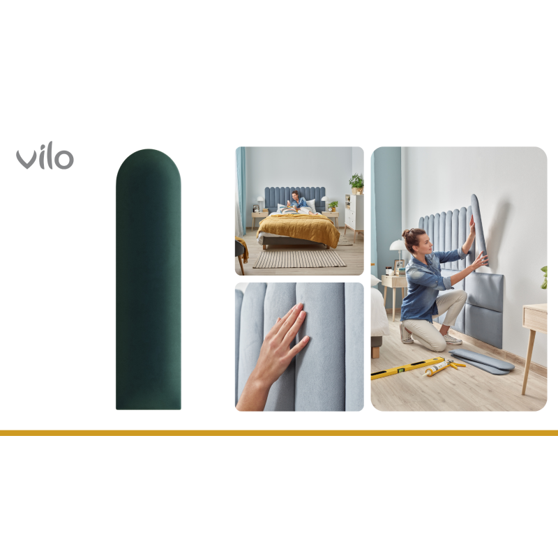 Vilo | Panou tapitat 15X60 cm, OVAL, Verde