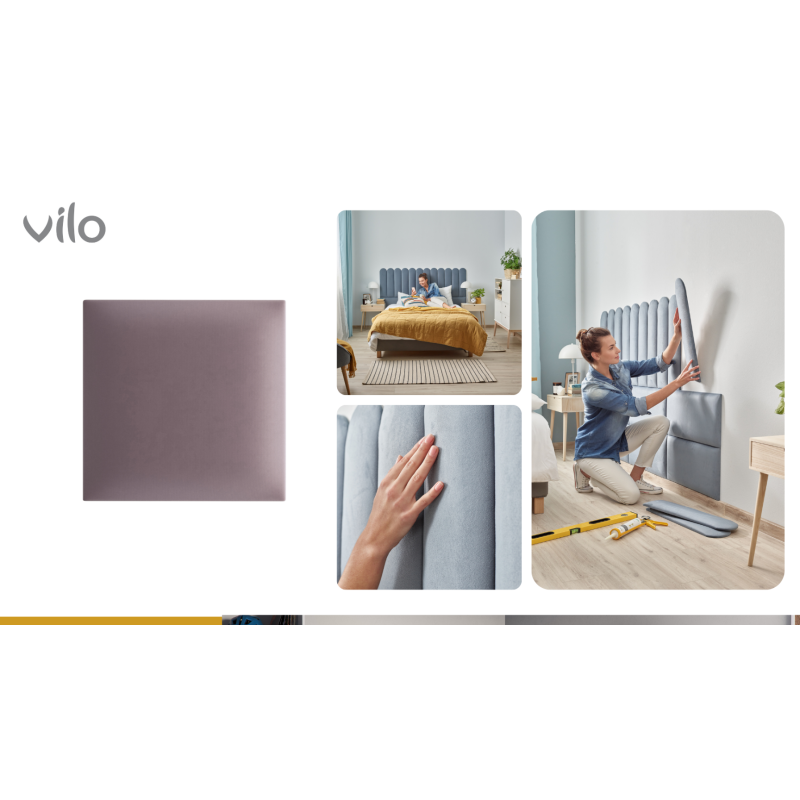 Vilo | Panou tapitat 30X30 cm, Roz Pudra