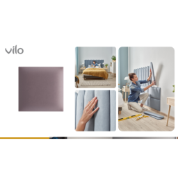 Vilo | Panou tapitat 30X30 cm, Roz Pudra