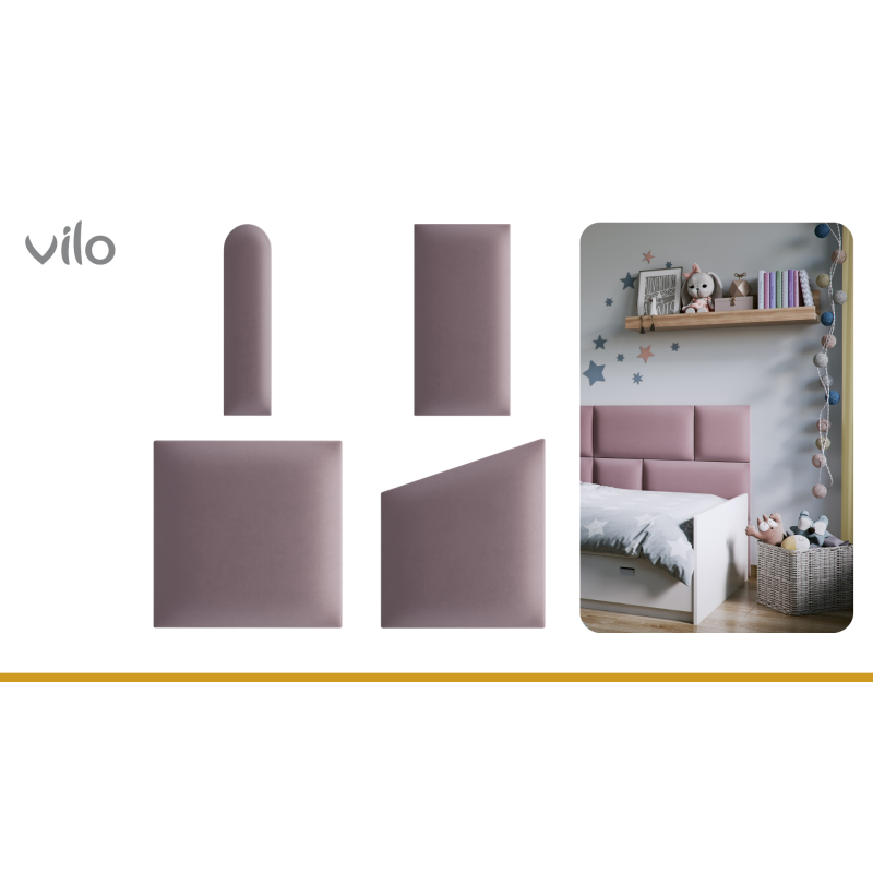 Upholstered panels 30X30 PUDRAL ROSE