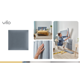Vilo | Panou tapitat 30X30 cm, Albastru Marin