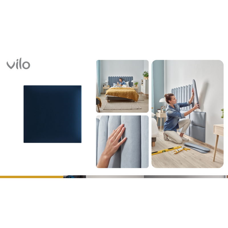 Vilo | Panou tapitat VILO 30X30 cm, Bleumarin