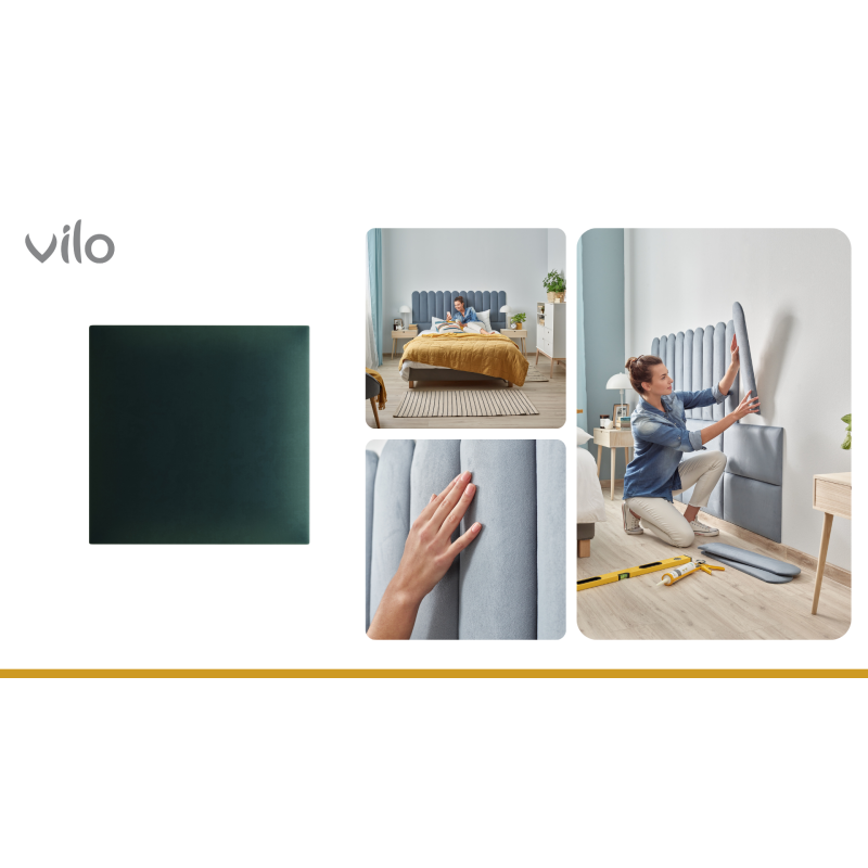 Vilo | Panou tapitat VILO 30X30 cm, Verde