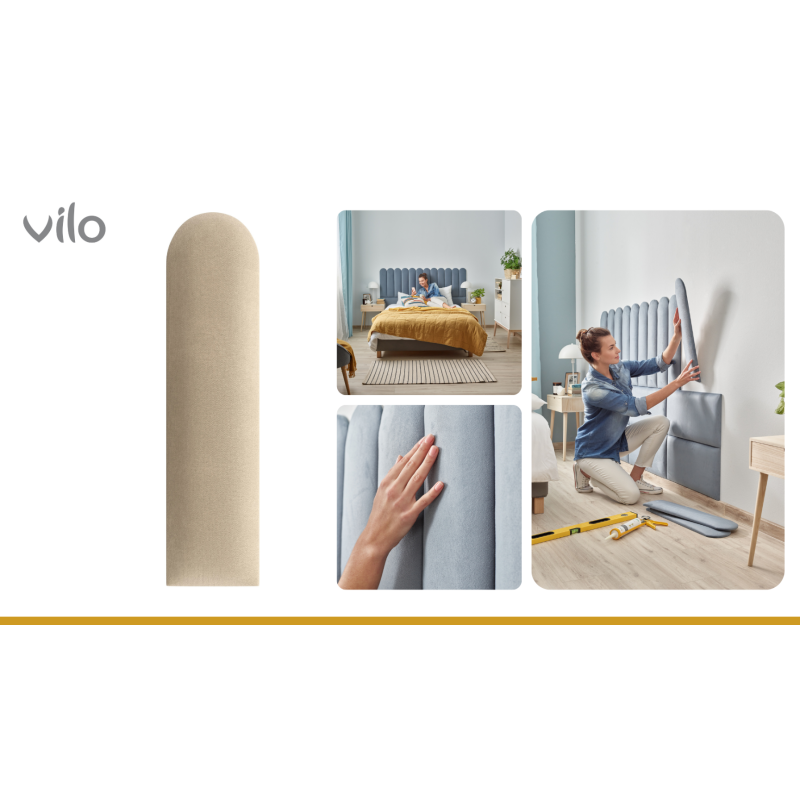 Vilo | Panou tapitat 15X60 cm, OVAL, Bej