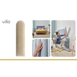 Vilo | Panou tapitat 15X60 cm, OVAL, Bej