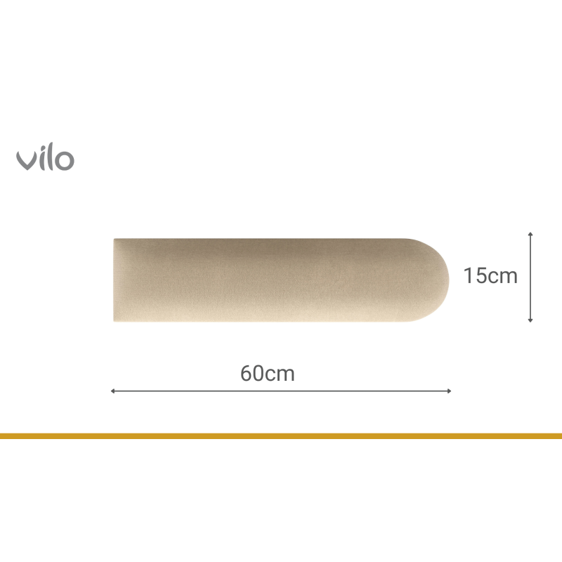 Vilo | Panou tapitat 15X60 cm, OVAL, Bej