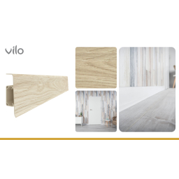 Vilo|Plinta parchet PVC Esquero 605, Platan Vestic, canal cablu, 250 x 6.6 x 2.2 cm