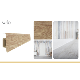 Vilo|Plinta parchet PVC Esquero 607, Platan Mexican, canal cablu, 250 x 6.6 x 2.2 cm