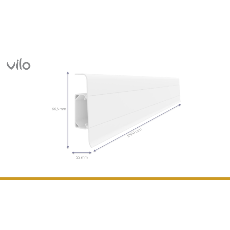 Vilo|Plinta parchet PVC Esquero 610, Stejar Ghinda, canal cablu, 250 x 6.6 x 2.2 cm